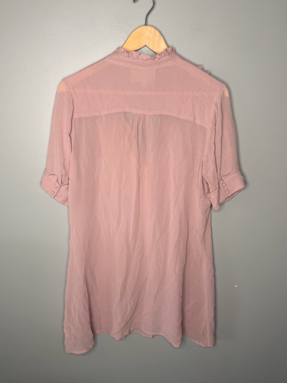 SOLD Project Alabama 100% Silk Dusty Rose Button Tunic - Picture 3 of 10